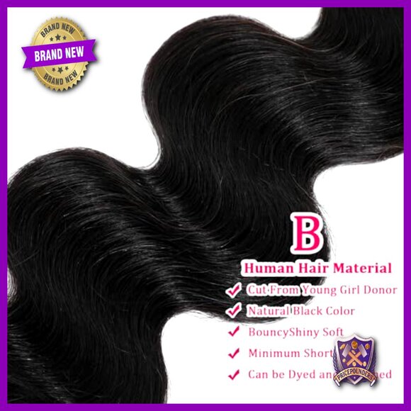 Body Wave Human Hair Extensions 3 Bundles 18-22 Inch Brazilian Virgin Hair